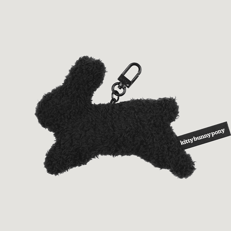 Happy Bunny Black Plush Key Ring Ⅱ 해피 버니 블랙 플러시 키링 Ⅱ