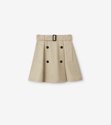 개버딘 트렌치 미니 스커트 (퀼(Quill) 베이지) - 여성 | 공식 Burberry®