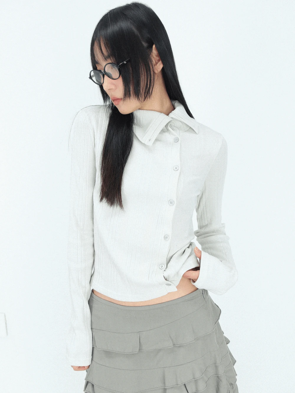 코요 언발 버튼 가디건