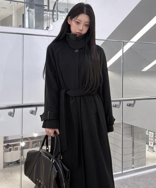 캐시미어 발마칸 로브 코트 [BLACK]