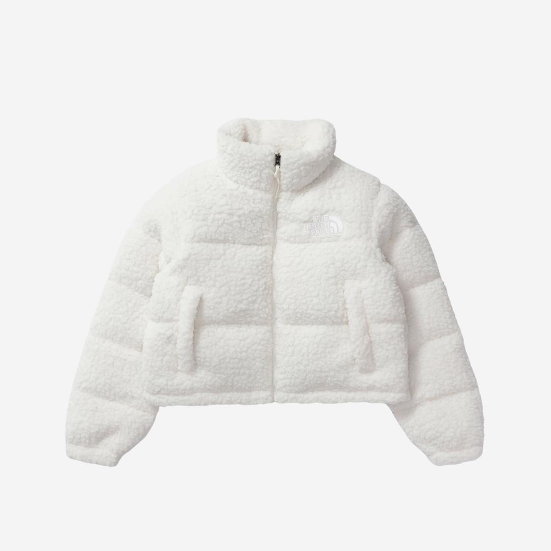 (W) The North Face High Pile Nuptse Jacket Gardenia White
