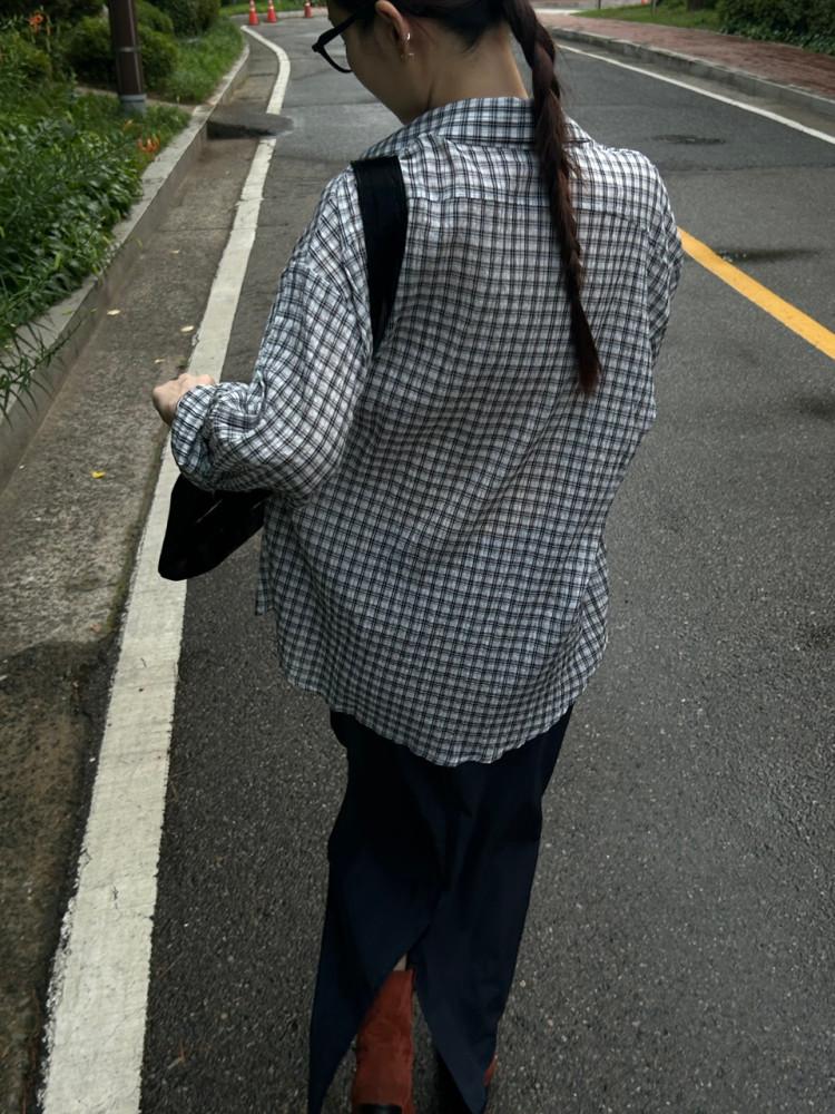 웨이 체크 썸머 셔츠