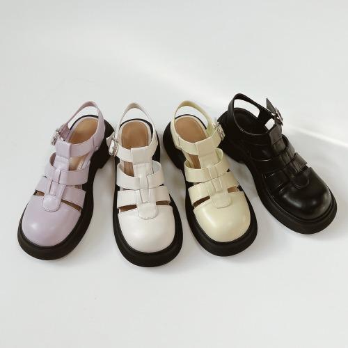 둥글 글래디에이터 샌들 4cm