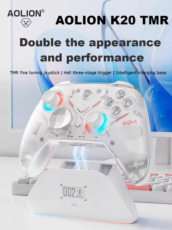 스위치 2/1용 AOLION K20 TMR 조이스틱 게임 컨트롤러 Steam Android iOS Phone 홀 이펙트 조이스틱 충전 도크
