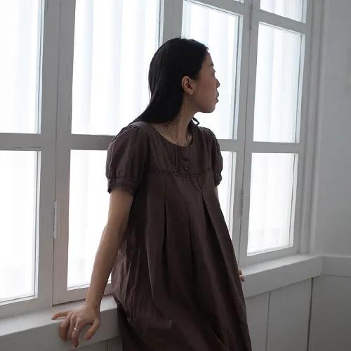 에그 핀턱 원피스 2colors