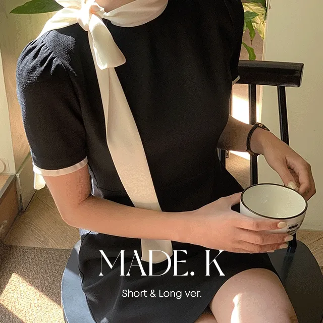 [자체제작/오늘출발/S-L/하객룩🖤]#봄🌷 썸디 타이 트위드 원피스 (하객룩/데이트룩/트위드원피스/반팔원피스/타이원피스/롱원피스/미니원피스)