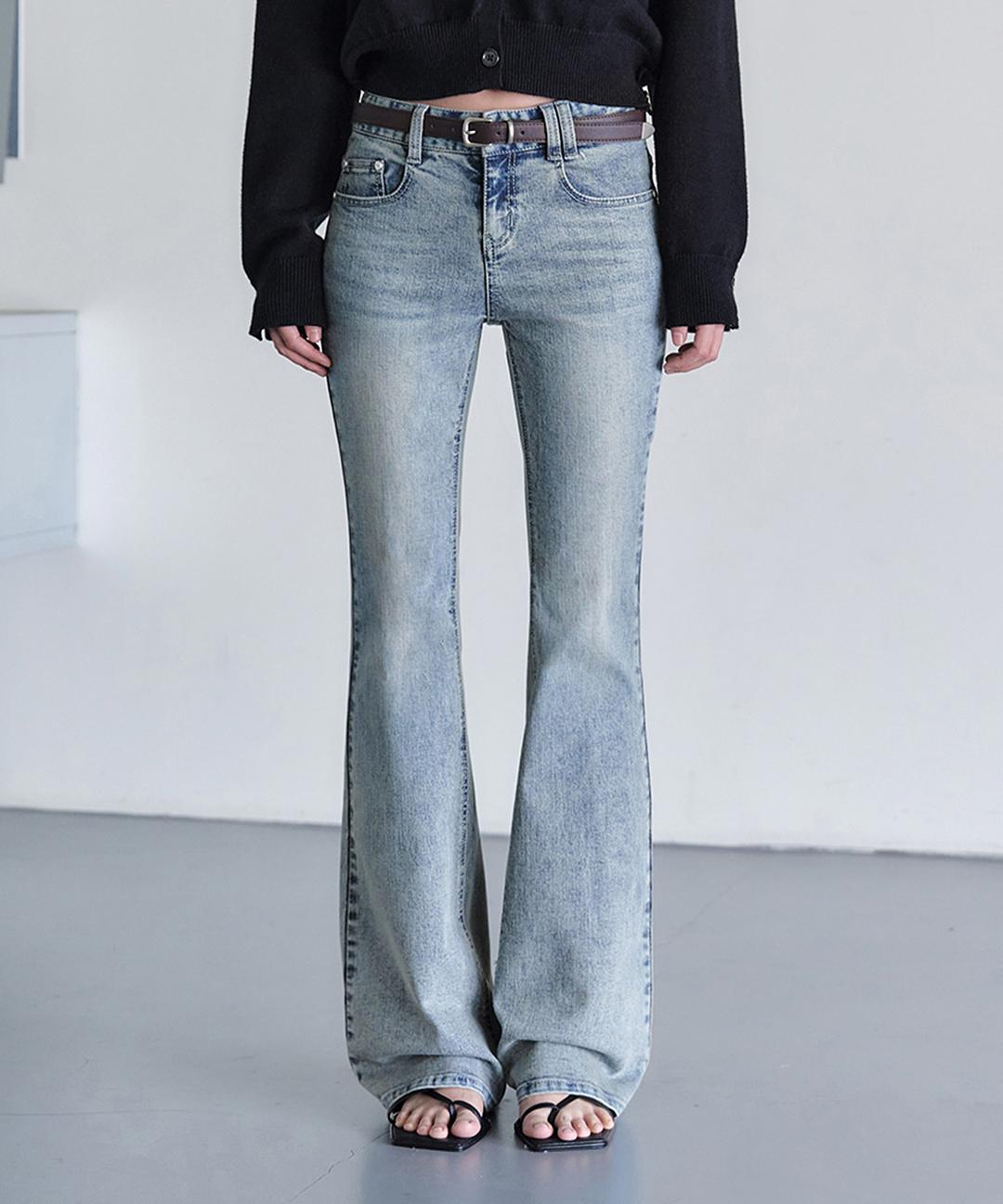 데케트우먼 Signature Slim Low Rise Flared Jeans DCWPT006LBlueB