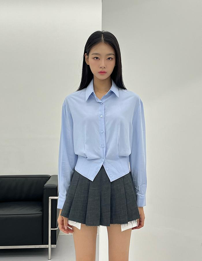 Waist pintuck shirt