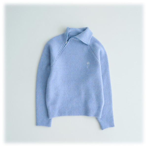 GOLDEN RATIO ZIP-UP SWEATER (SKY BLUE)