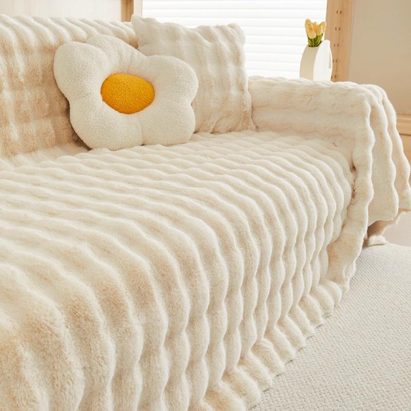 요미픽 쇼파 패드 커버 극세사 토끼털 겨울 인테리어, 45*45(쿠션), 크림화이트