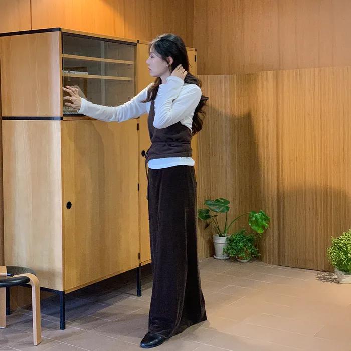 [루피타PICK/7th] Velvet Silky Long Skirt_Brown