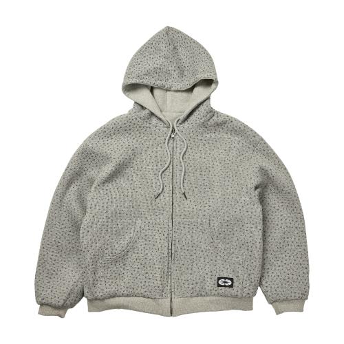 Reversible Hoodie Zip-Up Waffle Grey