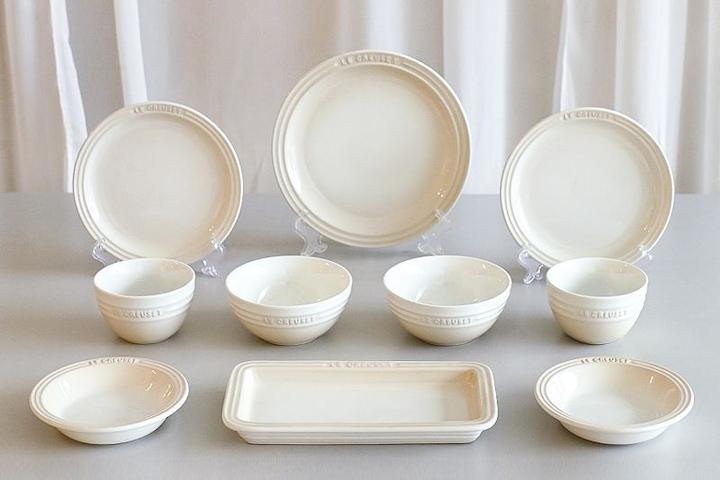 [3+10%토스페이] 스톤웨어 2인 식기 홈세트 10P (화이트 머랭)