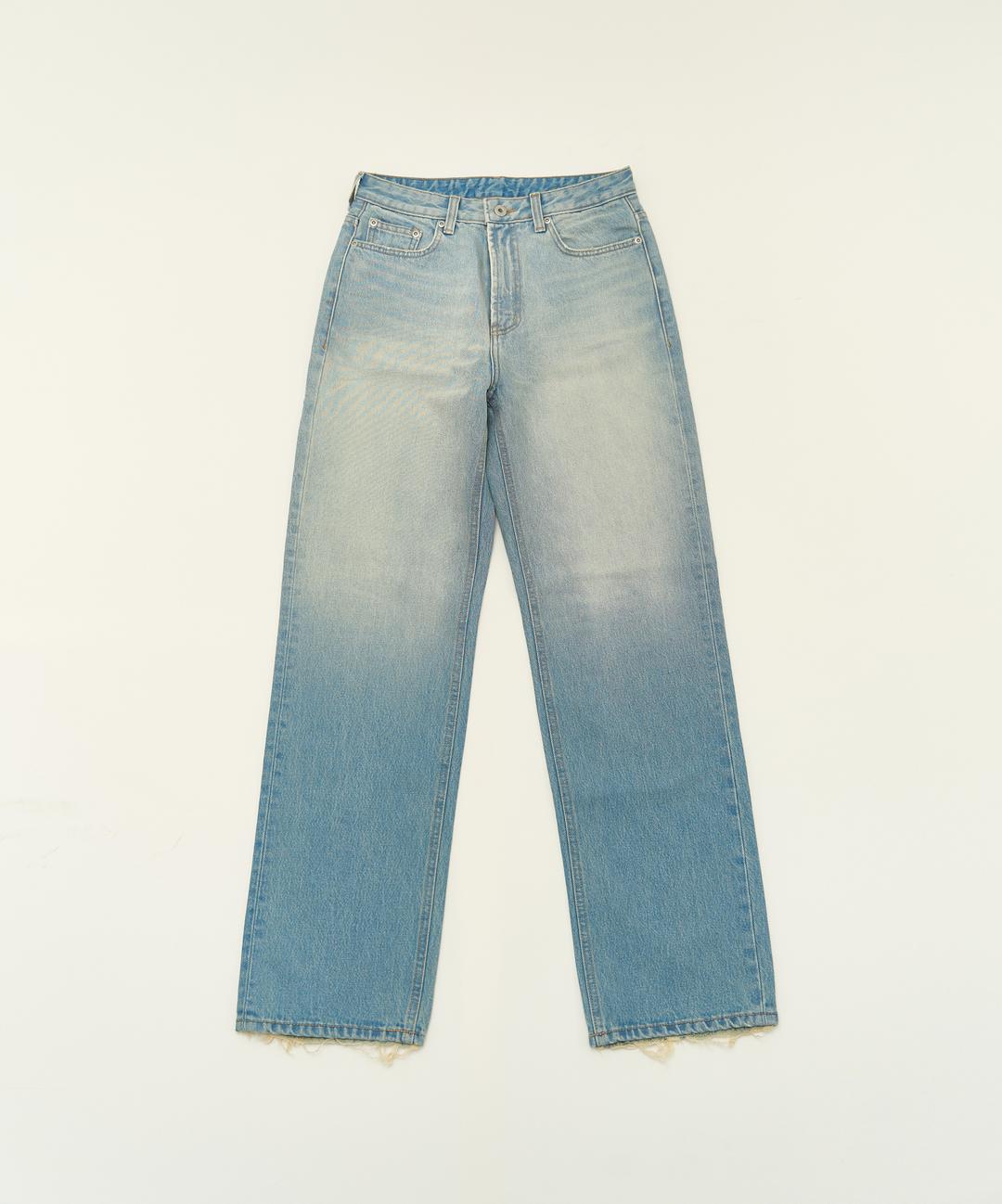 Washed cone denim pants