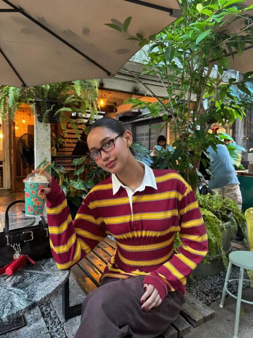 SMOKE STRIPE PK T-SHIRT BURGUNDY