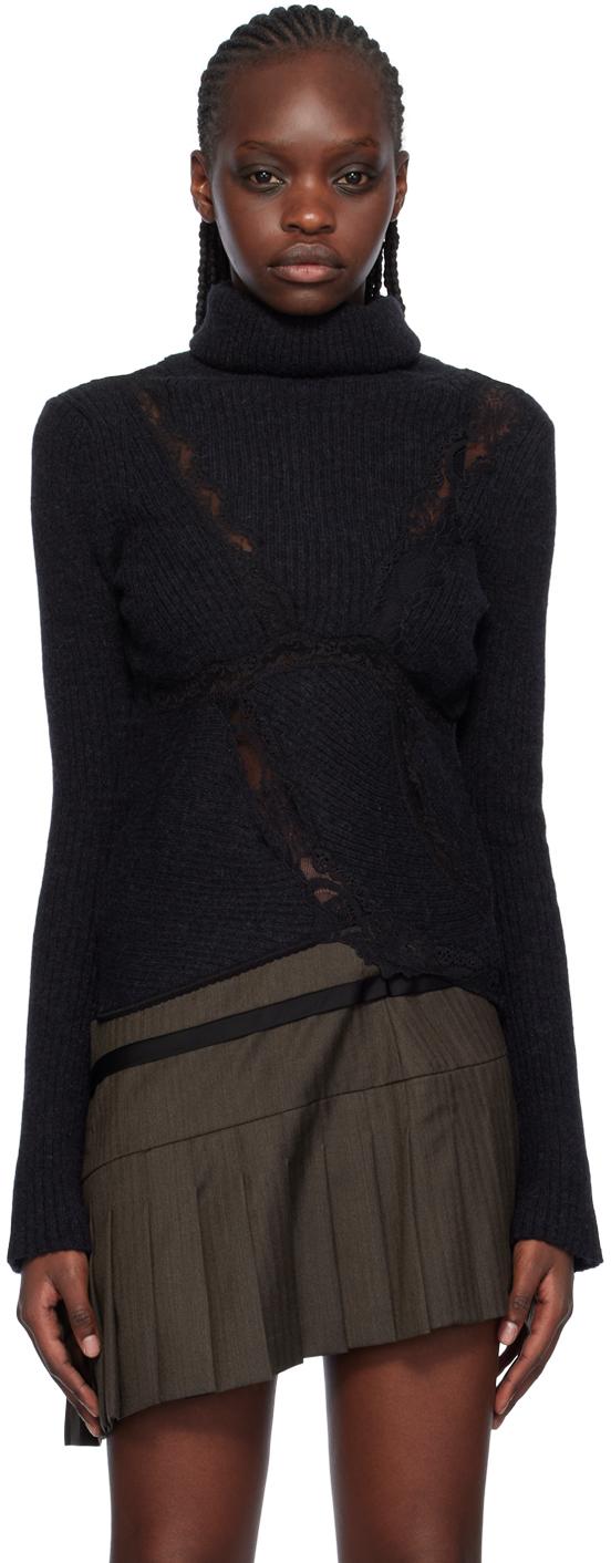 Black Asymmetrical Turtleneck