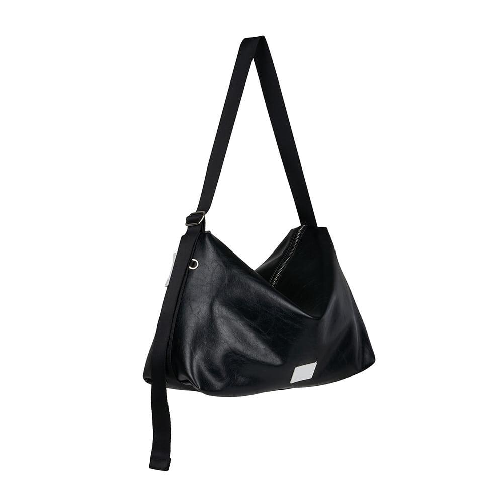 [22SS]LEATHER HOBO BAG - BLACK