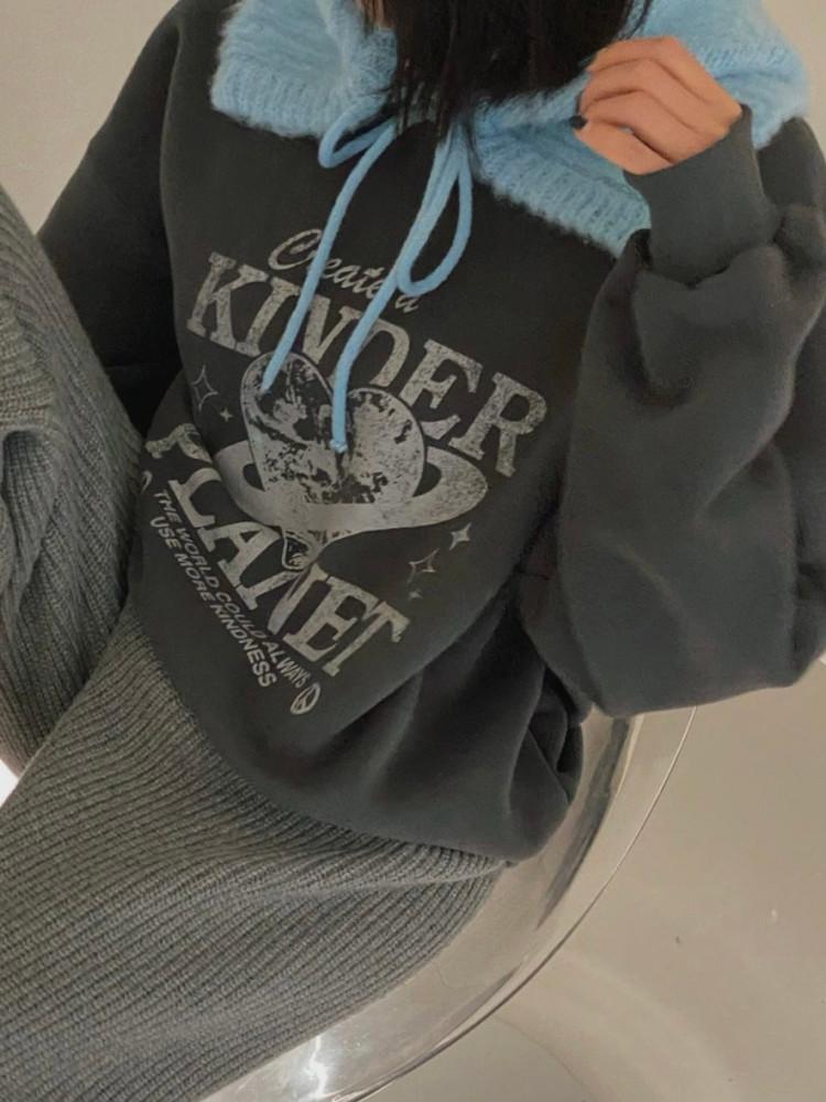 TEMPTING 템팅 플래닛 프린팅 맨투맨 (2color)