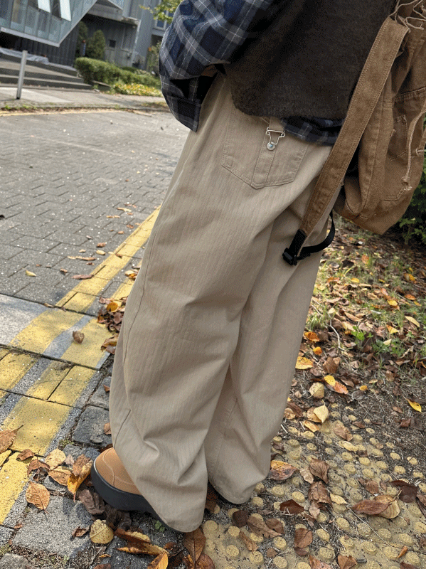 신시 [oot] 스톤 버클 워크 와이드 팬츠