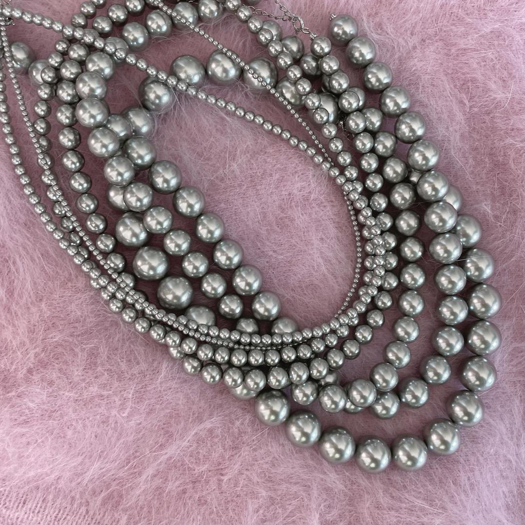 925S 라이트 그레이 스와로브스키 진주 목걸이