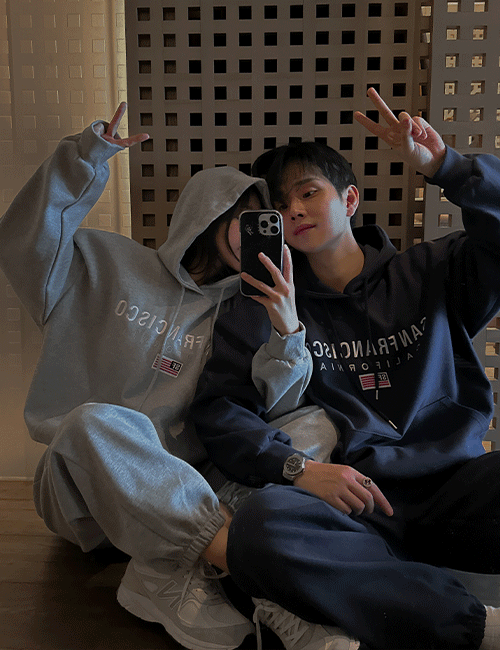 샌프란캘포 후드티+조거팬츠 트레이닝 셋업