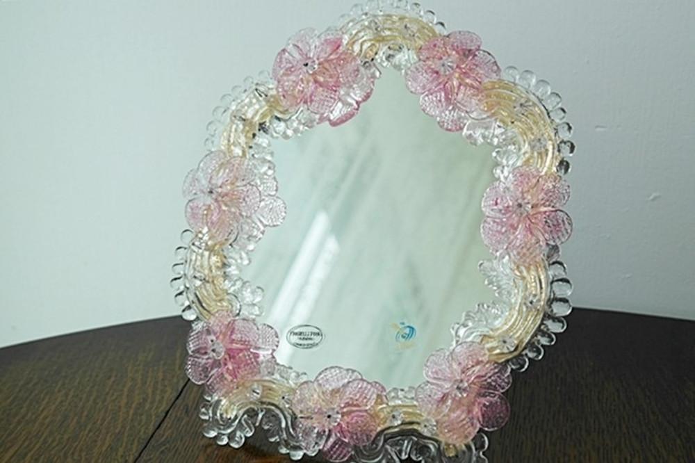 7번 이탈리아 무라노거울 24cmX27cm (핑크) 무라노글라스, 예쁜거울,이쁜거울 (예쁜카페예카 공동구매)