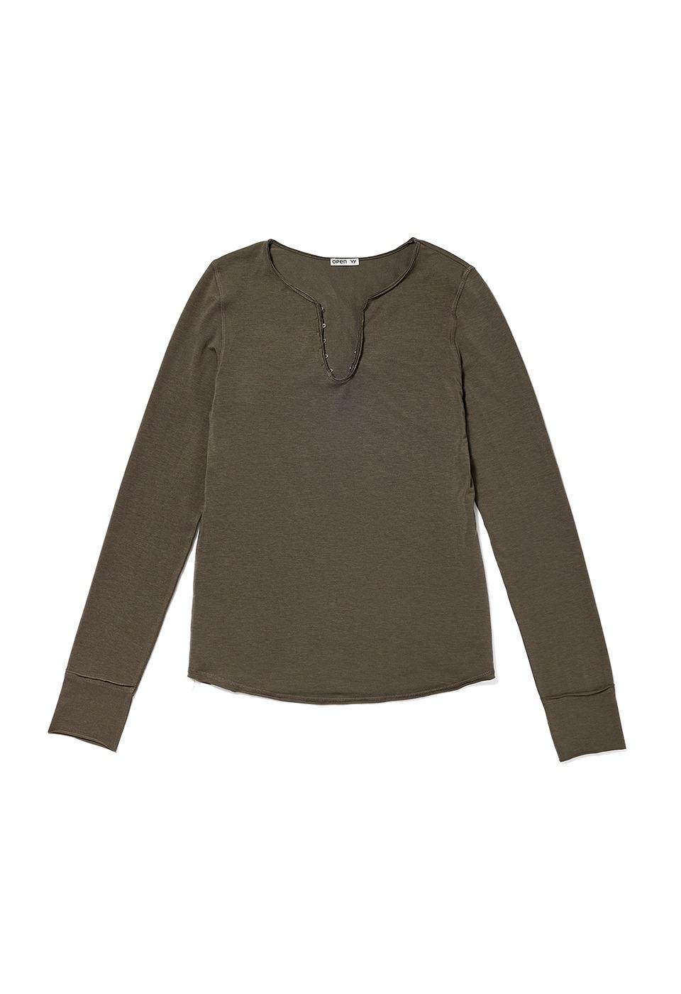 HOOK HENLEY LONG SLEEVE, CHARCOAL