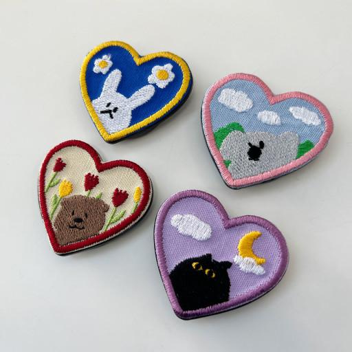 [패브릭 자수 스마트톡]Heart Amigos