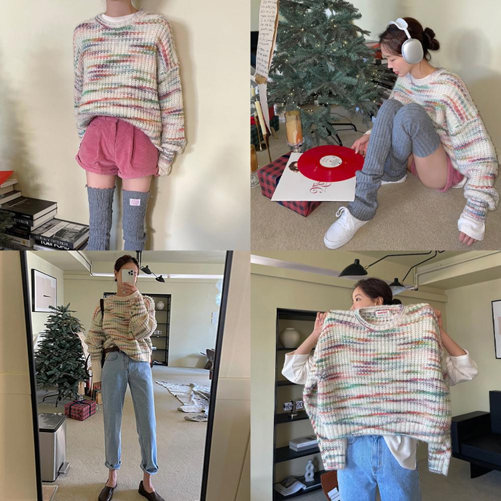 [오늘출발]레인보우스웨터 #겨울니트 #울함유