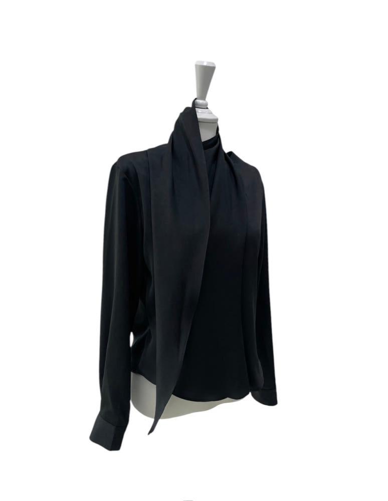 골져스 스카프 블라우스 (차콜)