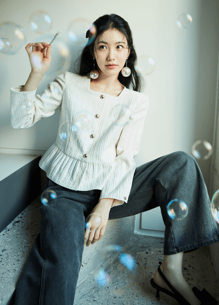 [잇미샤몰단독]스퀘어넥 자카드 자켓