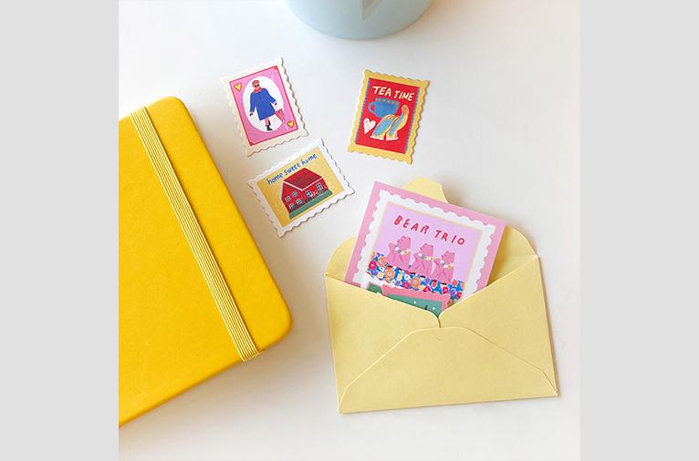[a letter from] 네모 우표스티커 set (리뉴얼)