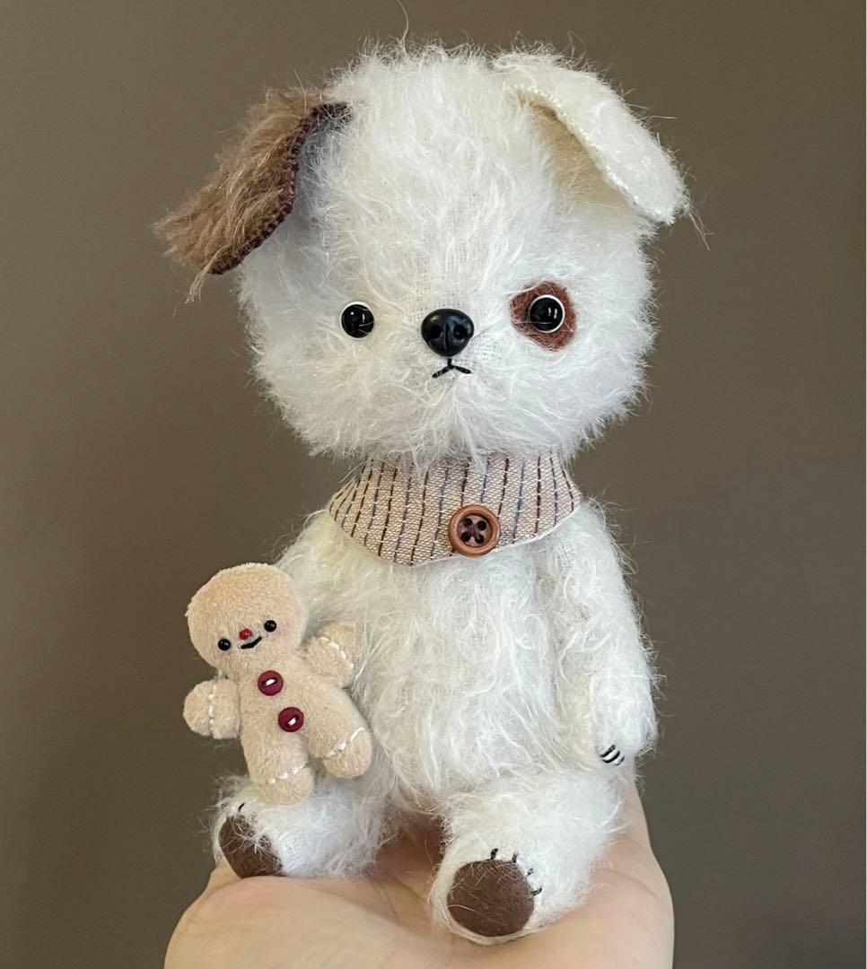 クッキー&クリーム仔犬 アーティストベア ぬいぐるみ 海外作家 ハンドメイド