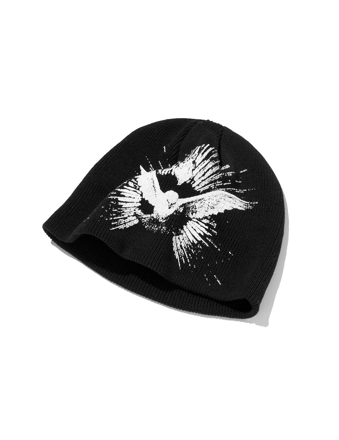 Dovey Dovey Silicone Print Beanie (BLACK)