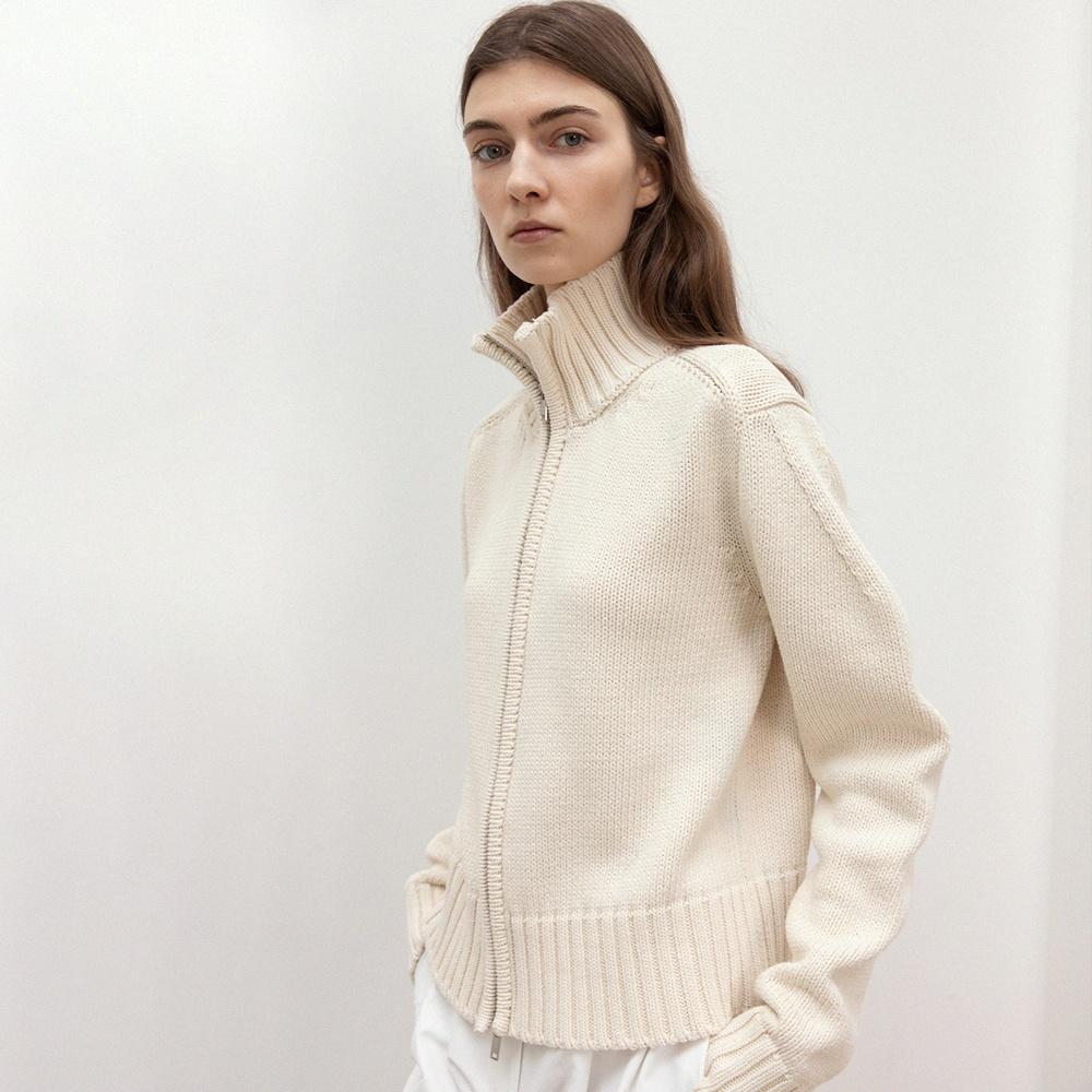 cotton cozy two way zip-up cardigan (butter cream)