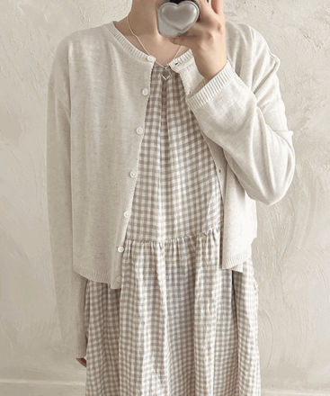 [무료배송]키라 린넨 반크롭 루즈핏 니트 가디건