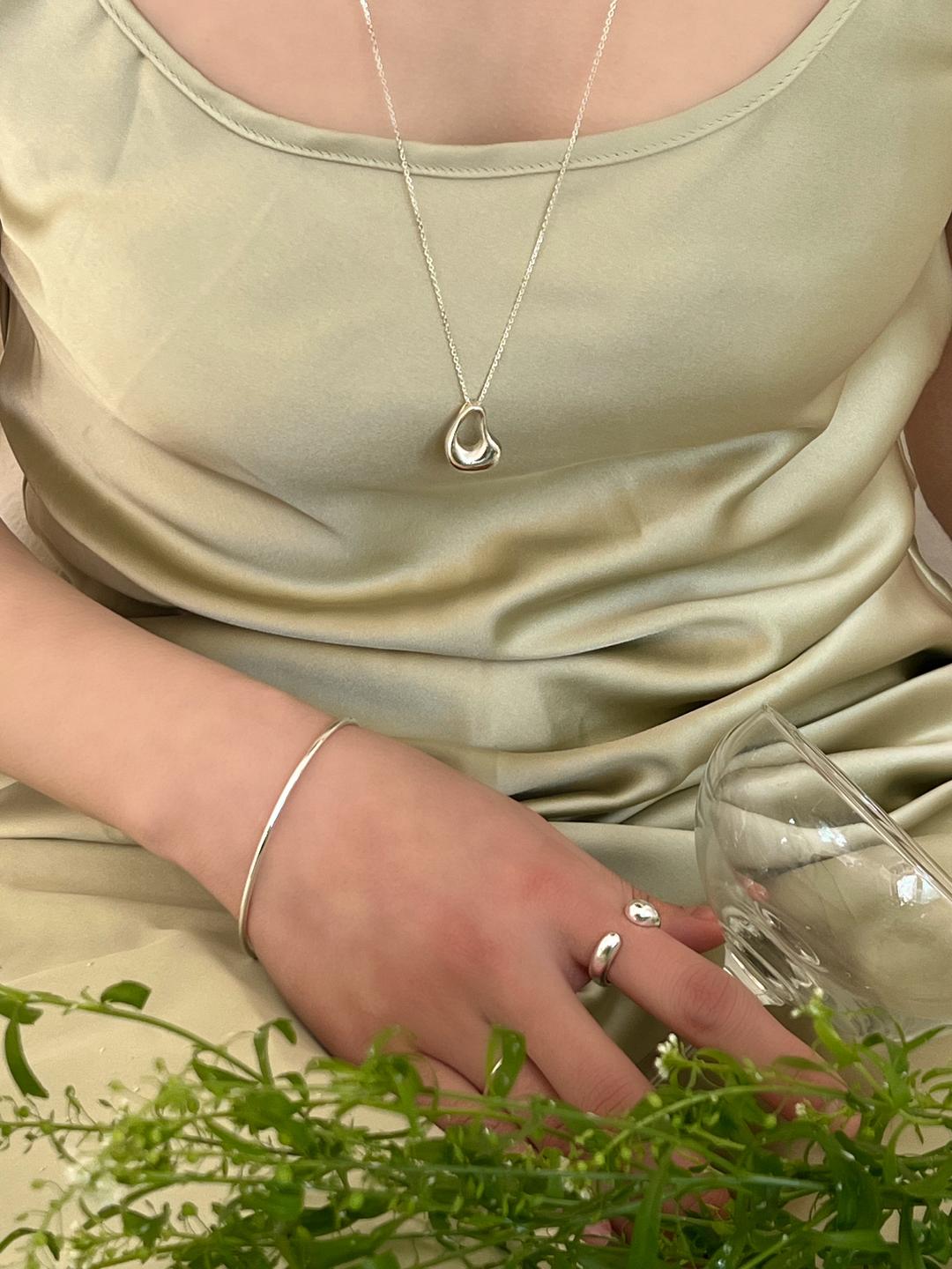 [92.5 silver] Melting pear necklace 2colors