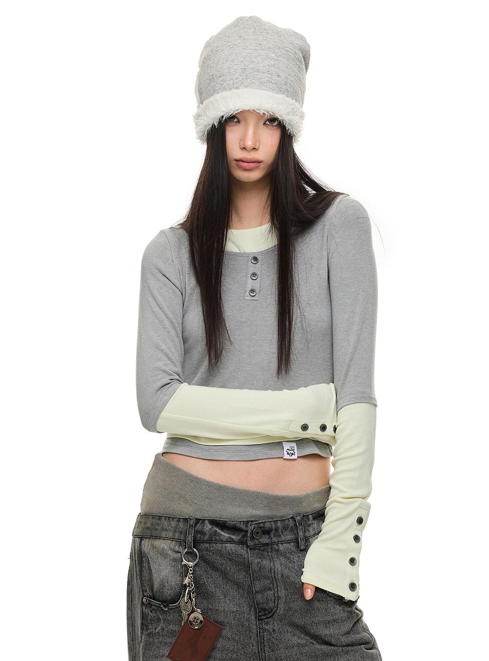 Brushed Wool Blend Crop Top (2color)