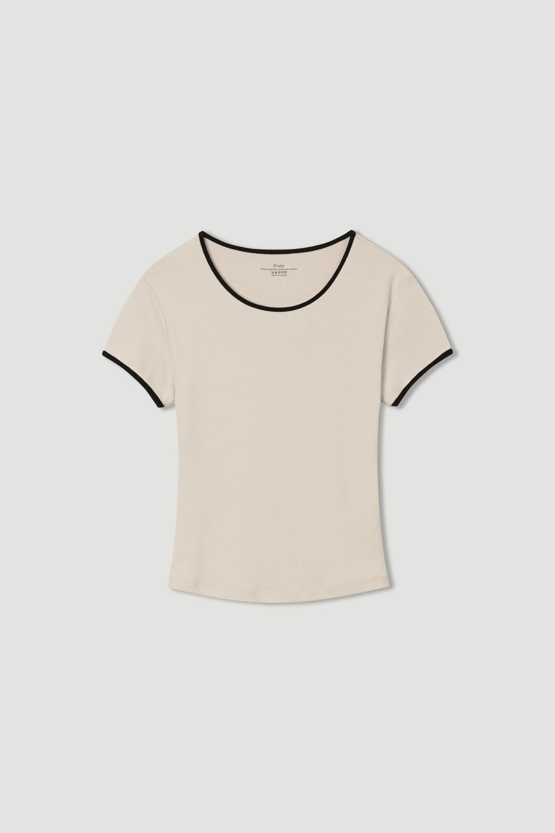 [5th/베이지 예약발송]슬림 라인 티셔츠 (3colors)