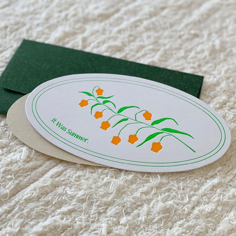 it was summer 샌더소니아 레터프레스 롱 카드