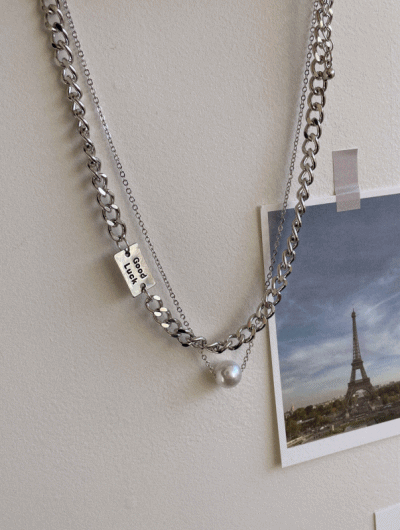 굿럭 볼드 체인 레이어드 목걸이