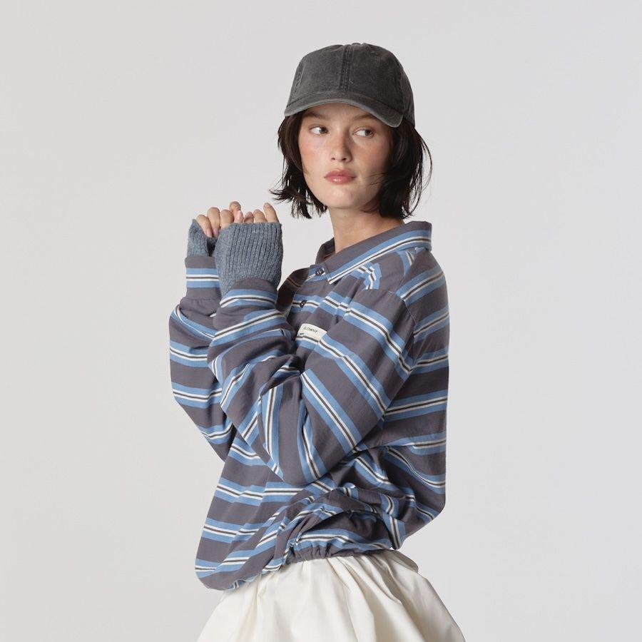 TERRY PK LONG SLEEVE (CHARCOAL)