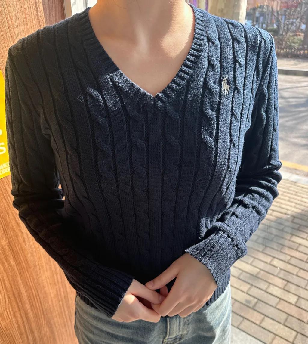 [2025 초특가딜][여성용] 폴로 랄프로렌 여성 꽈배기 니트 스웨터 (라운드넥 / 브이넥)