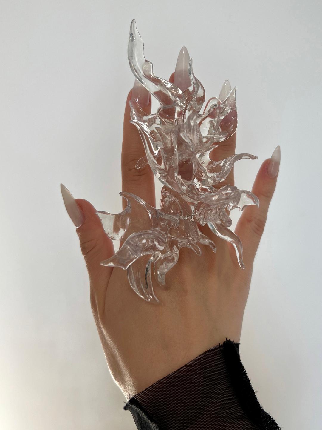 Transparent Coral Ring - US 4