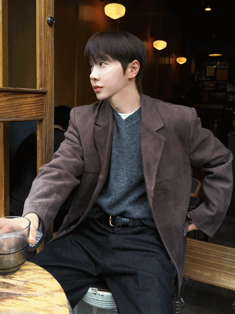 휘슬 스웨이드 블레이저 (2color)