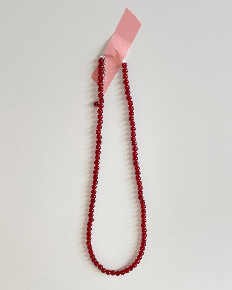 [어나더베이스] 자만옥 네크리스 silver925 천연석 레드목걸이 자마노