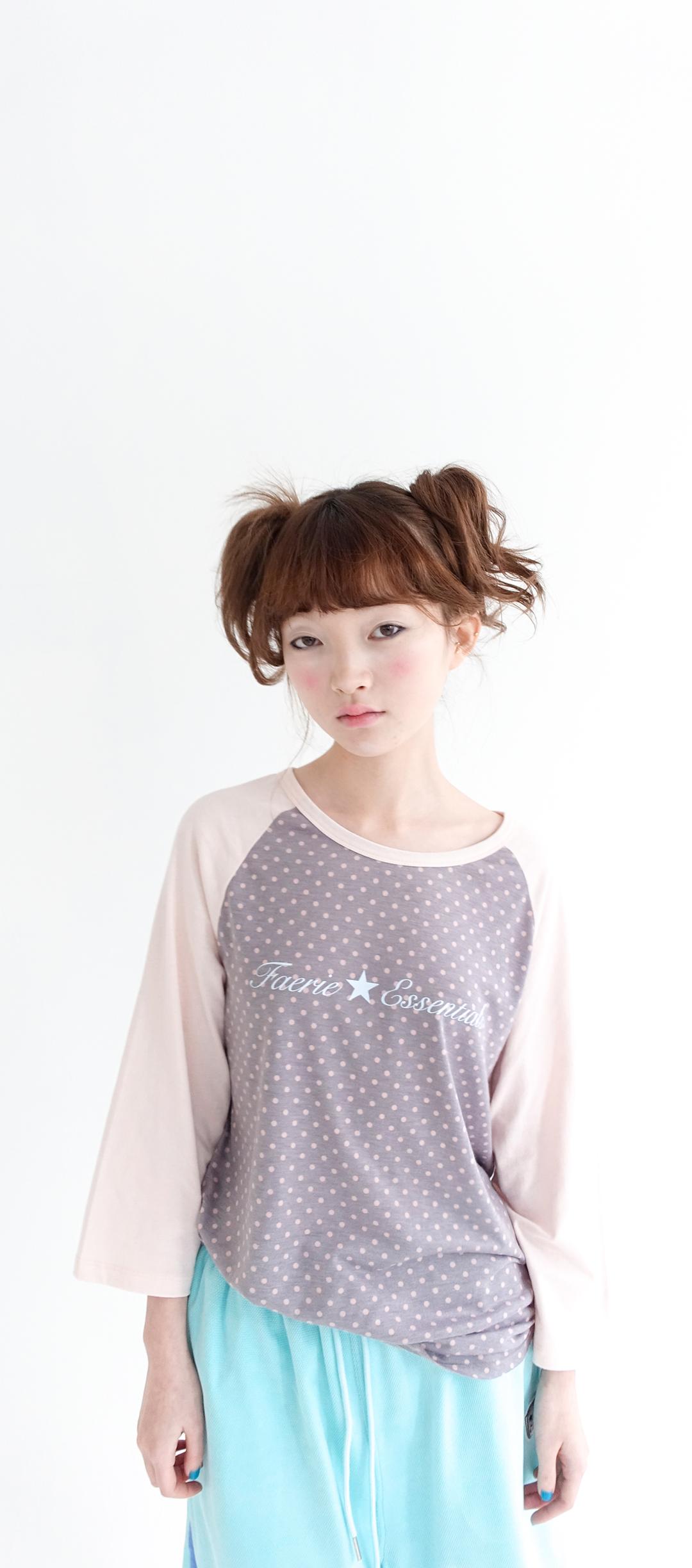 6차★[F.E.E.S] dot raglan sleeve top (pink)