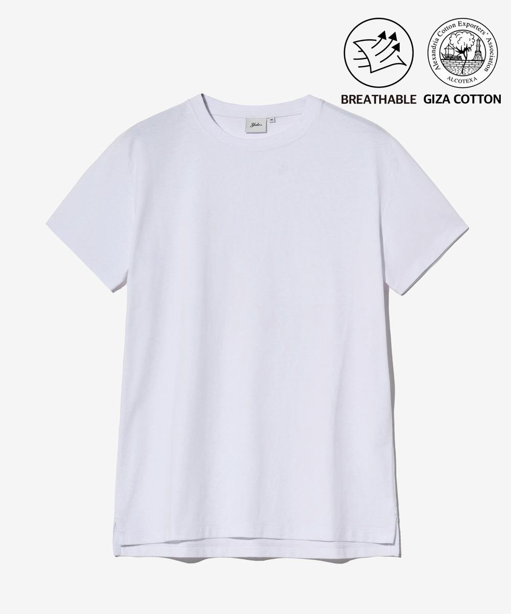 [PREMIUM COTTON] 우먼즈 기자 코튼 반팔티셔츠 화이트