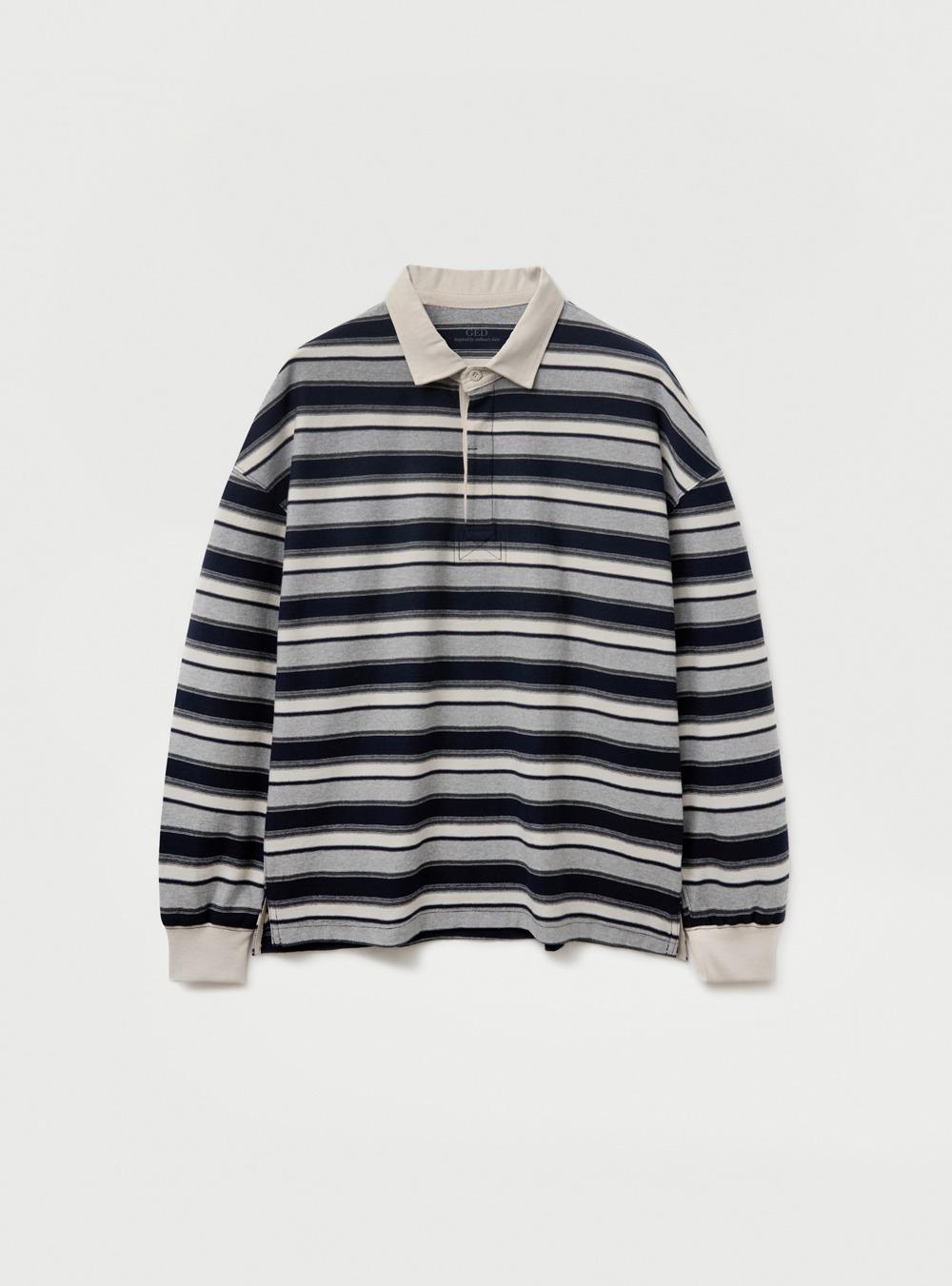 [2ND] OVERSIZED STRIPED POLO SHIRT