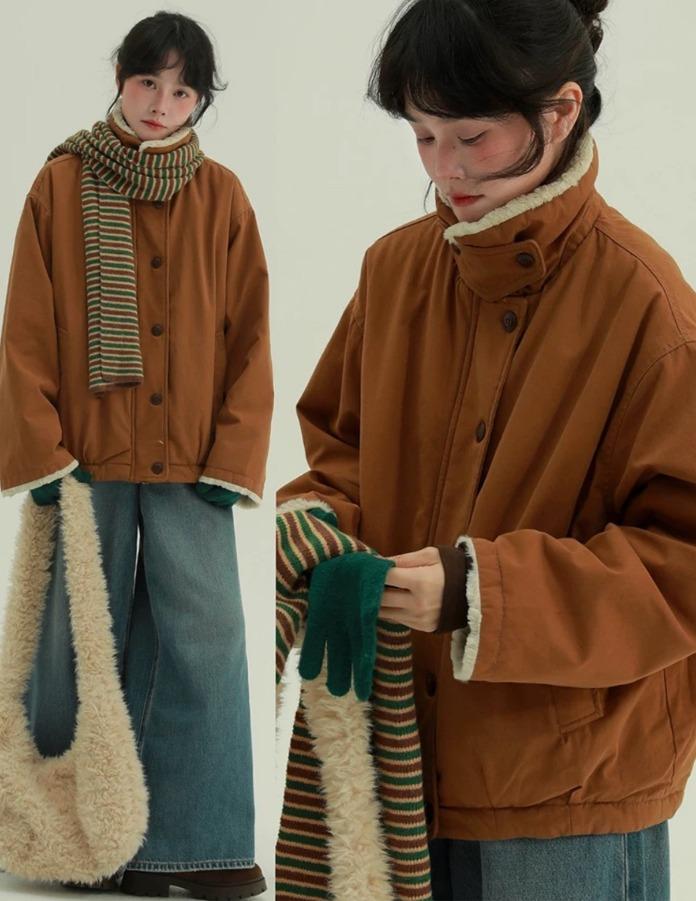 EPIC RAR 올매치 스탠드 카라 플러시 워크 자켓 (2color)